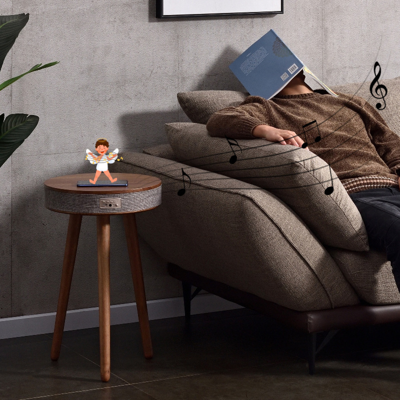 Bluetooth Speaker Small Coffee Table Wireless Charging Creative Small Round Table - Image 2