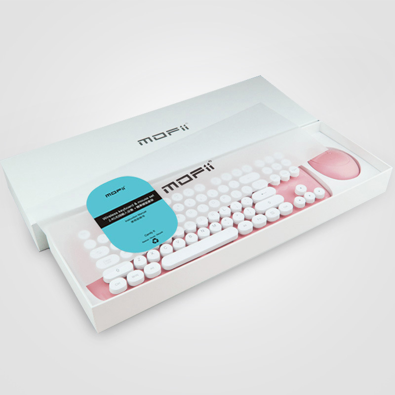 Wireless Keyboard And Mouse Set Girls Color Retro - Image 3
