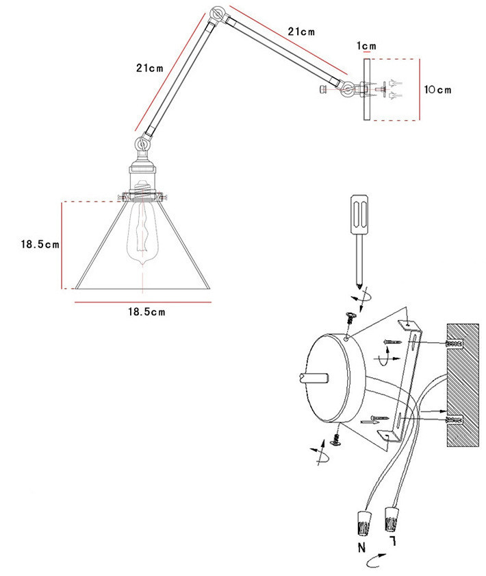 Retro folding wall light - Image 6