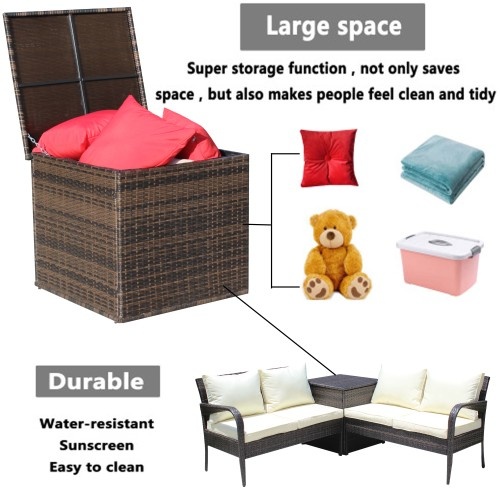 Wicker Patio Furniture Storage Box - Image 8