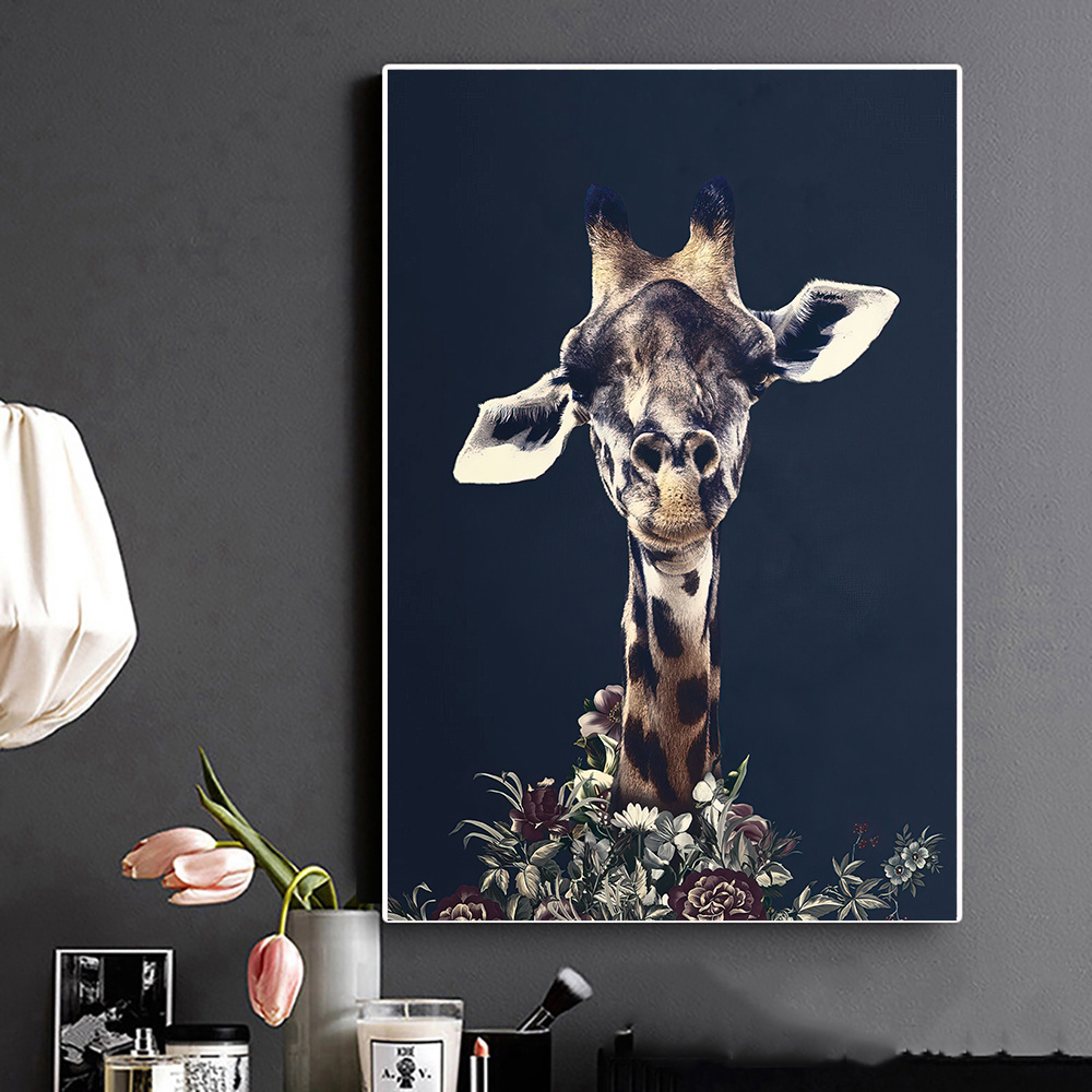 Living Room Decor Wall Decor Black Wildlife Canvas Poster Print - Image 2
