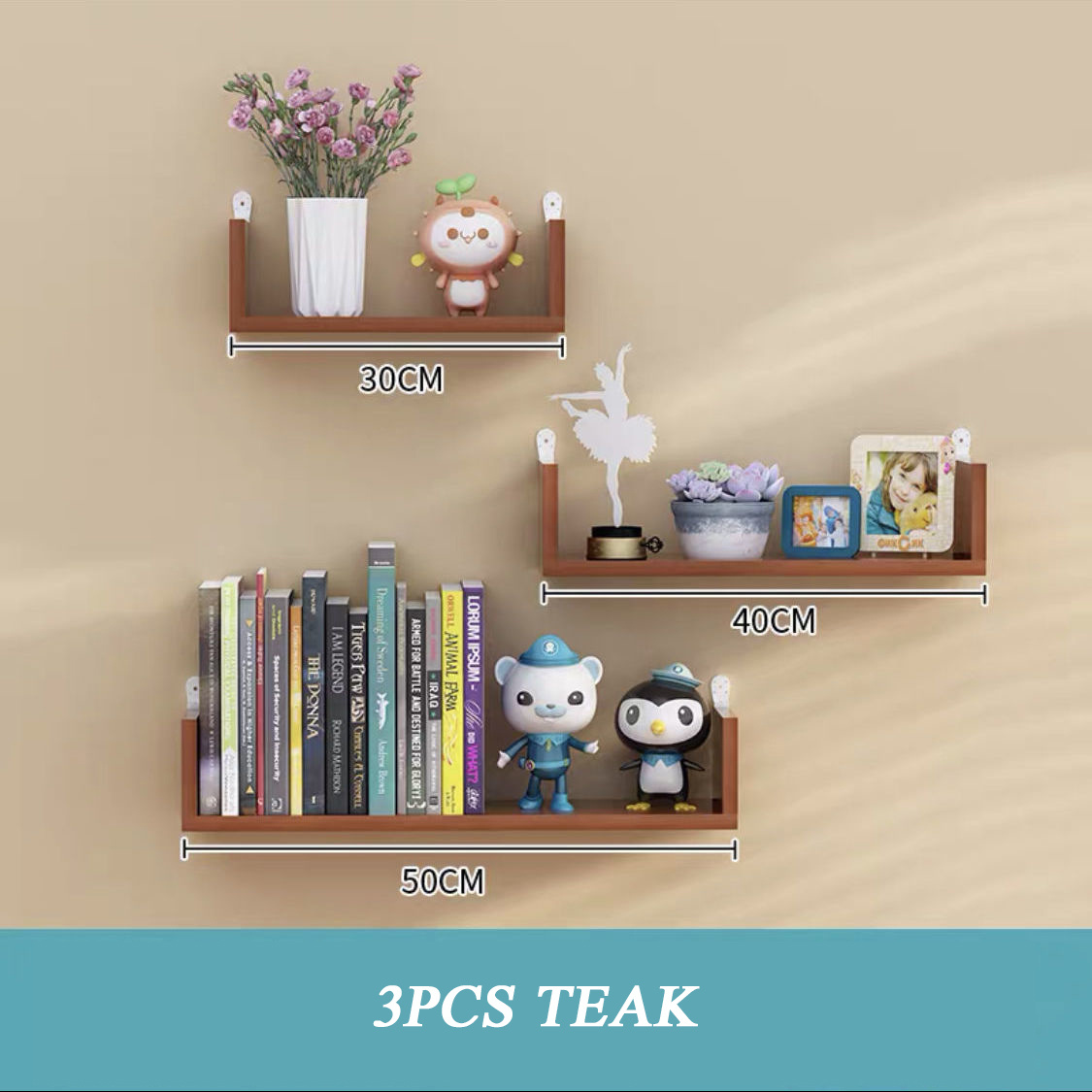 Wooden Wall Hanging Shelves Living Room Decor - Image 5