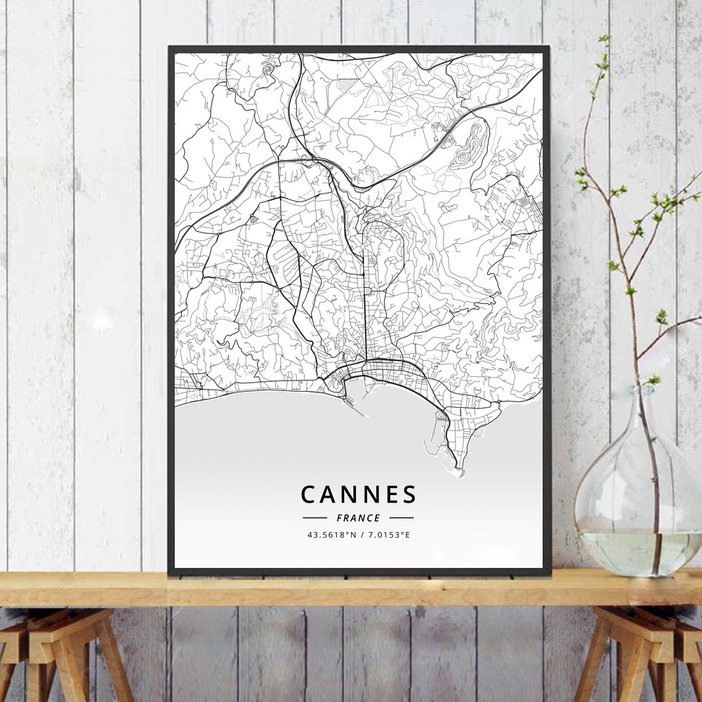 Home Decor Wall Art Poster France City Map - Image 5