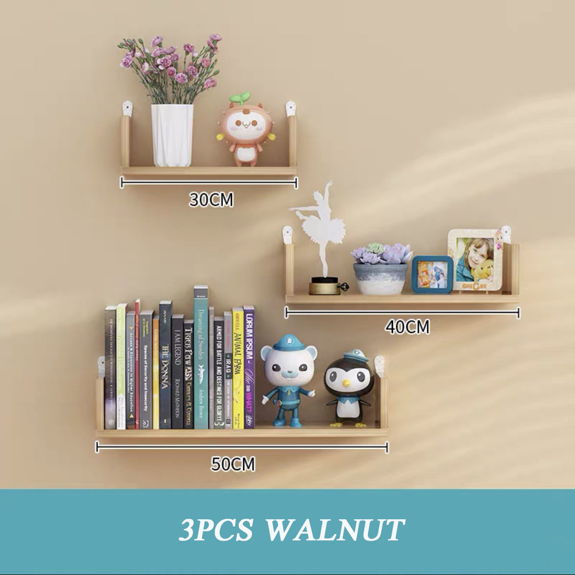 Wooden Wall Hanging Shelves Living Room Decor - Image 4