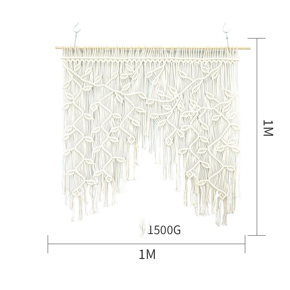 Room Decor Hand Woven Tapestry Wall Curtains With Bohemian Leaves - Image 4