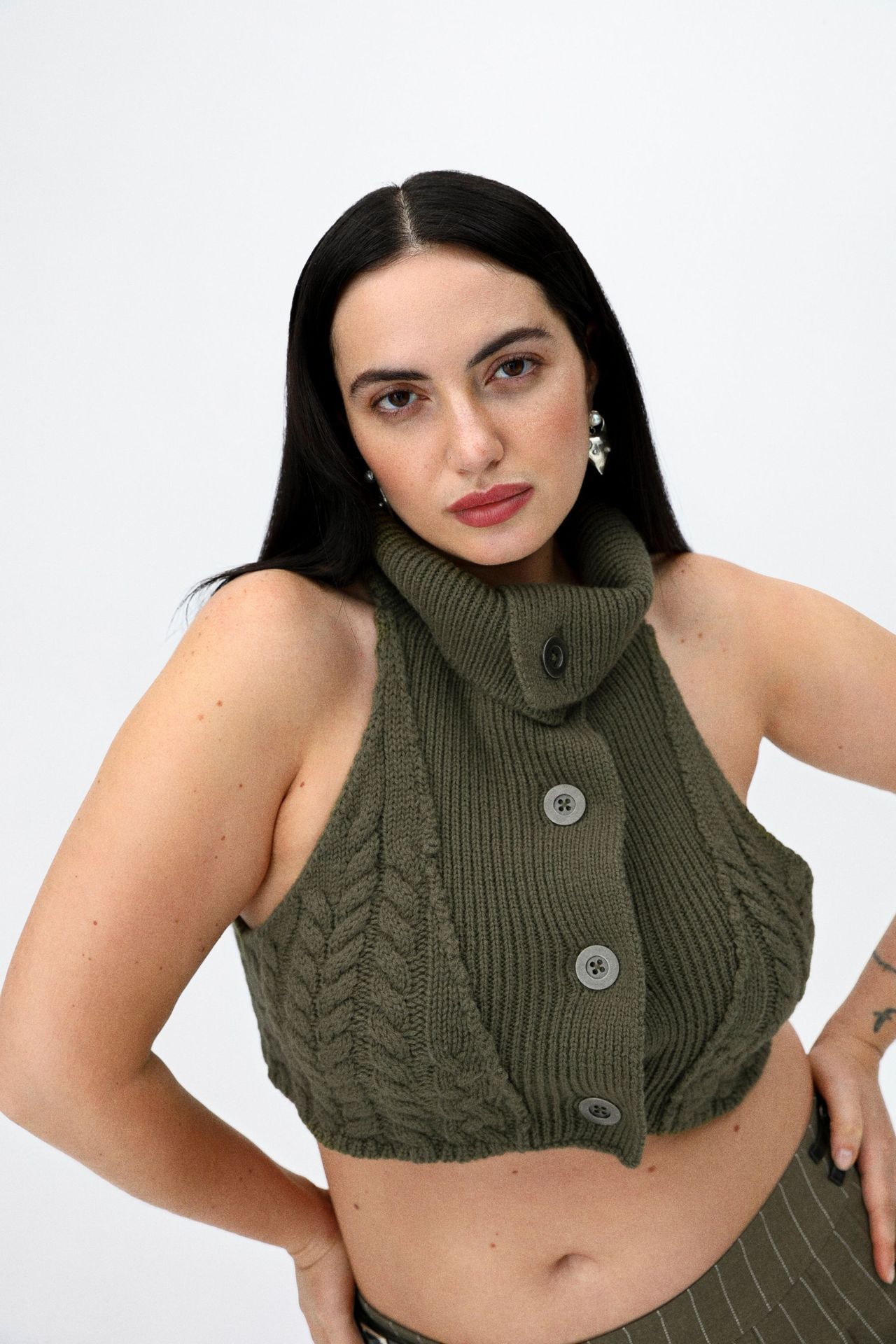Turtleneck Fashion Sexy Short Sleeveless Vest - Image 3