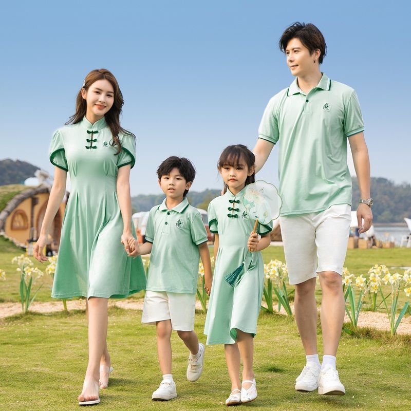 Hanfu Parent-child Clothing Chinese Style Short Sleeve Dress Suit - Image 2