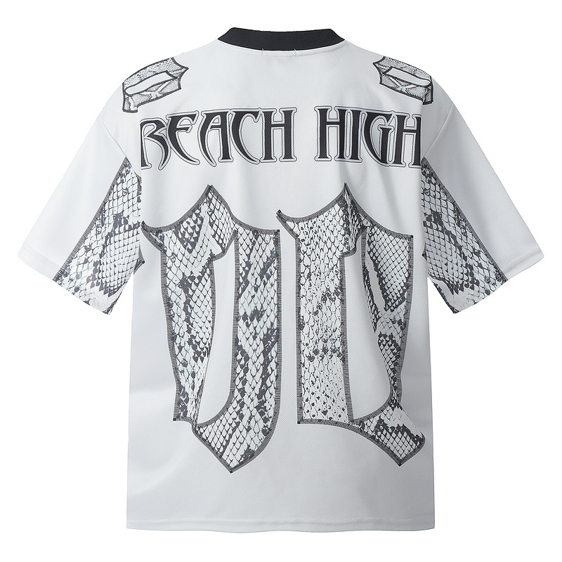 Snake Scale Design Mesh Jersey Short Sleeve T-shirt Loose - Image 5