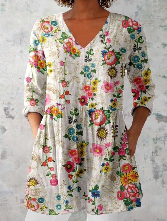 Women's Loose And Comfortable Digital Printed Round Neck Short-sleeved Top - Image 8