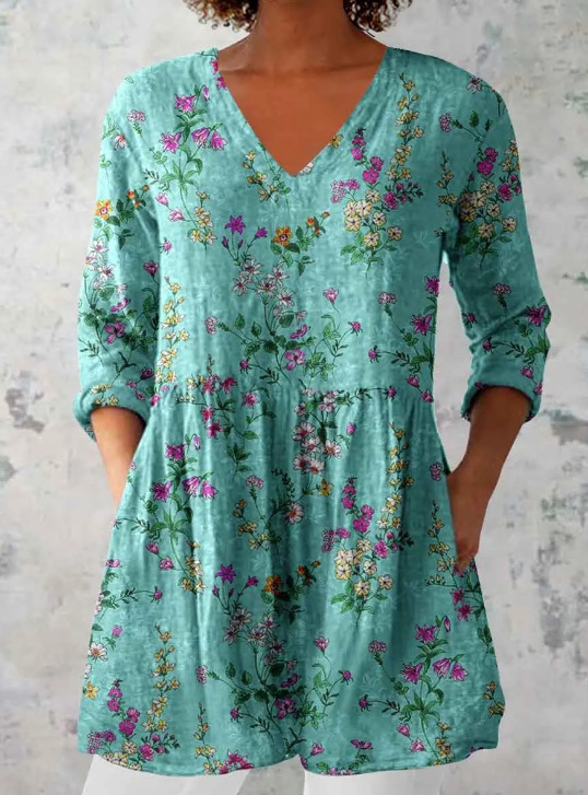 Women's Loose And Comfortable Digital Printed Round Neck Short-sleeved Top - Image 2