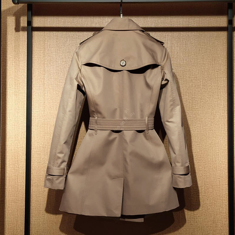 Front Shoulder Coat British Double Breasted Trench Coat - Image 3