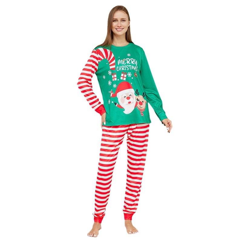 New Cartoon Santa Claus Letter Printing Parent-child Christmas Pajamas Home Wear Suit - Image 6