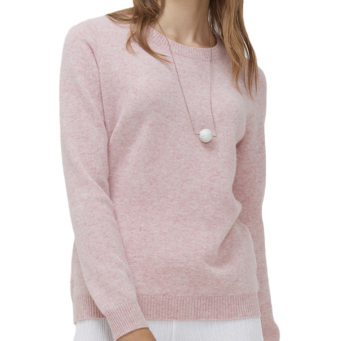 Round Neck Pure Wool Women's Long Sleeve Pullover Loose Sweater - Image 7