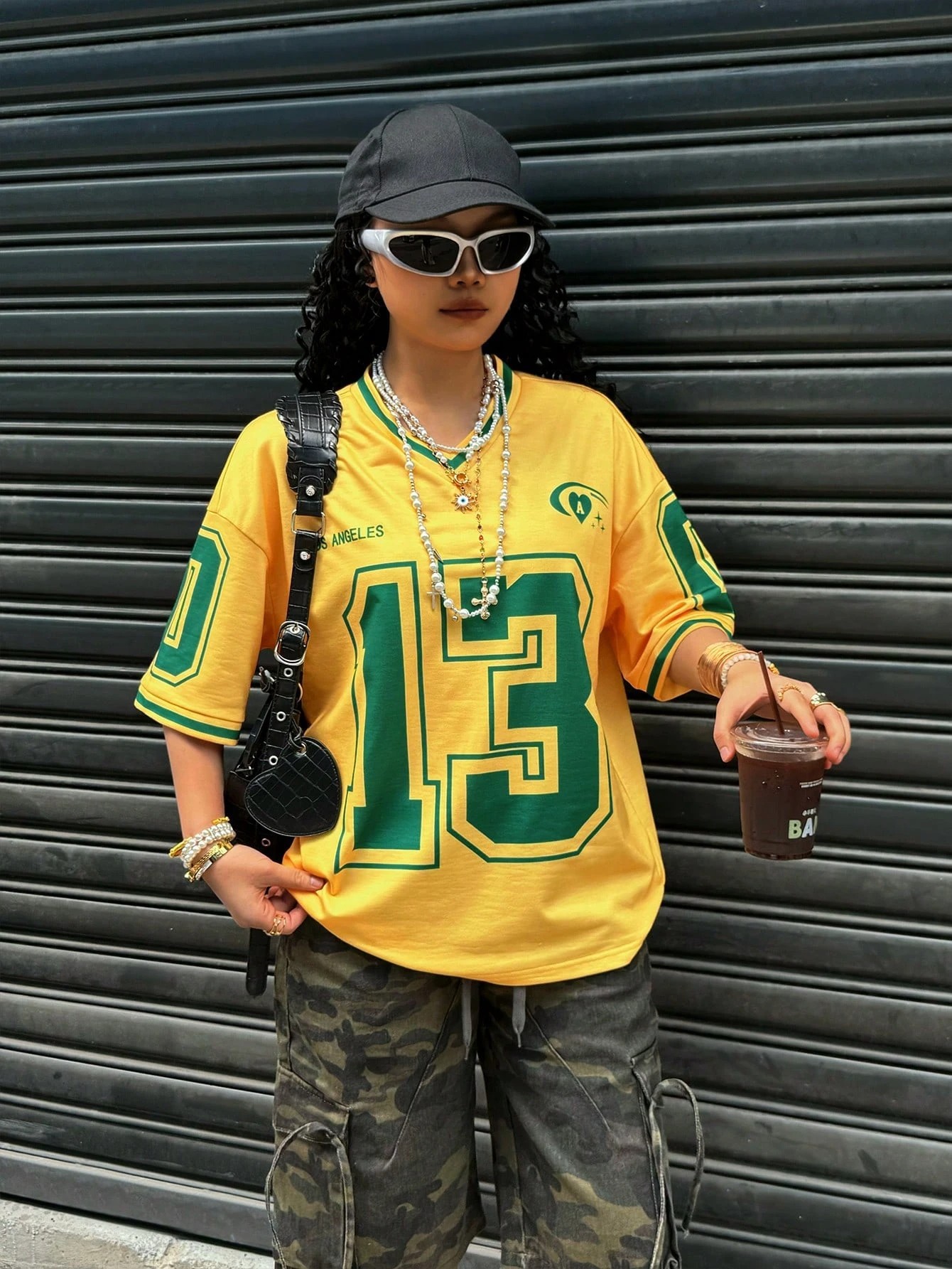 Summer Short-sleeved Women's T-shirt V-neck Letter Printing - Image 6