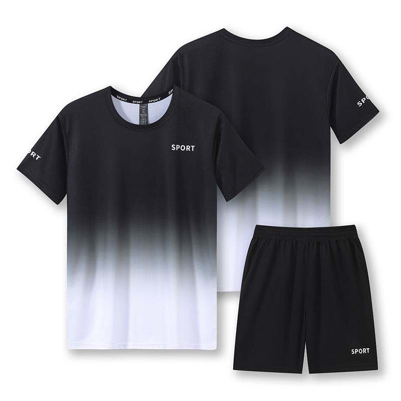 Workout Short Sleeve T-shirt Quick-drying Clothes Running Loose Casual Gradient Sports Suit - Image 8