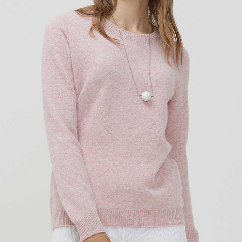 Round Neck Pure Wool Women's Long Sleeve Pullover Loose Sweater - Image 8
