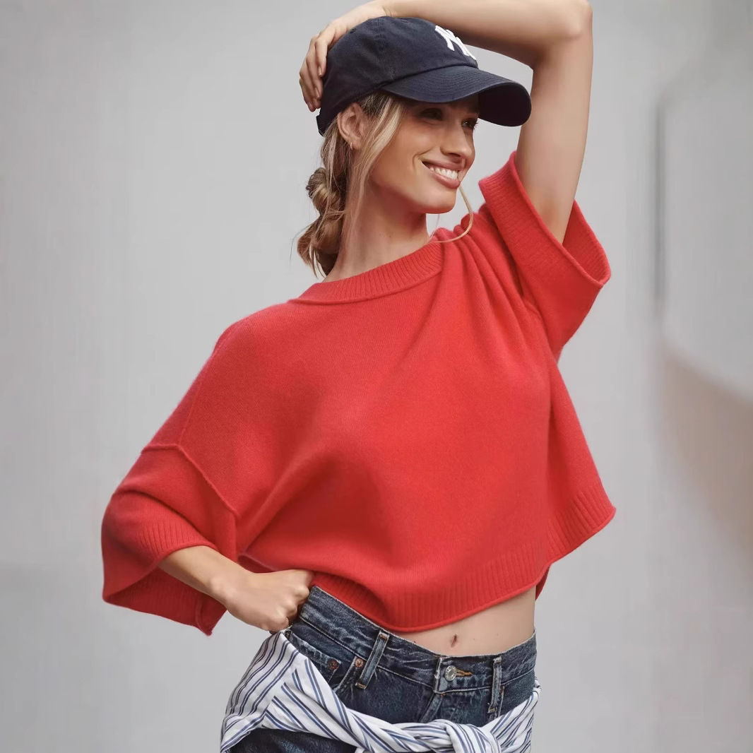 Hot Girl Style Solid Color Short T-shirt - Image 3