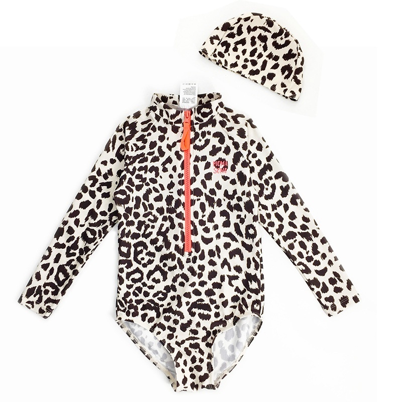 Leopard Print Long Sleeve Parent-child Swimwear - Image 6