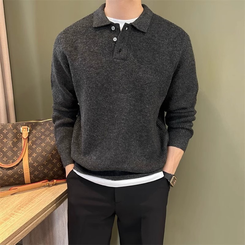 Lapel Knitwear Sweater Men's Business - Image 8