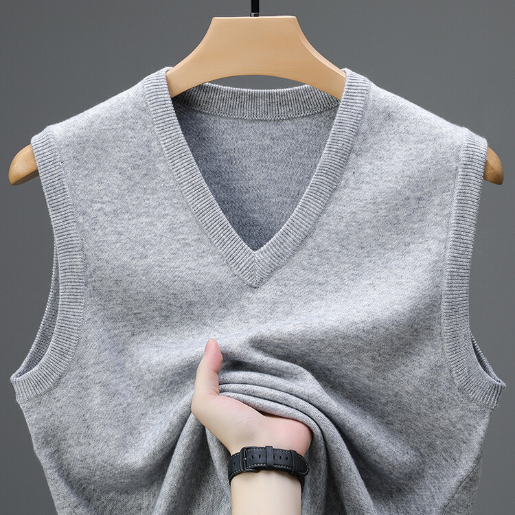 Wool Men's V-neck Middle-aged And Young Vest - Image 6